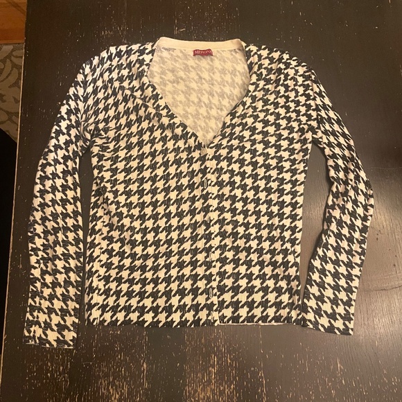 Black and white houndstooth cardigan - Picture 3 of 4
